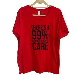 Red Funny Vinyl Printed T Shirt, Size 2XL